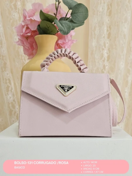 BOLSO-131 CORRUGADO /ROSA