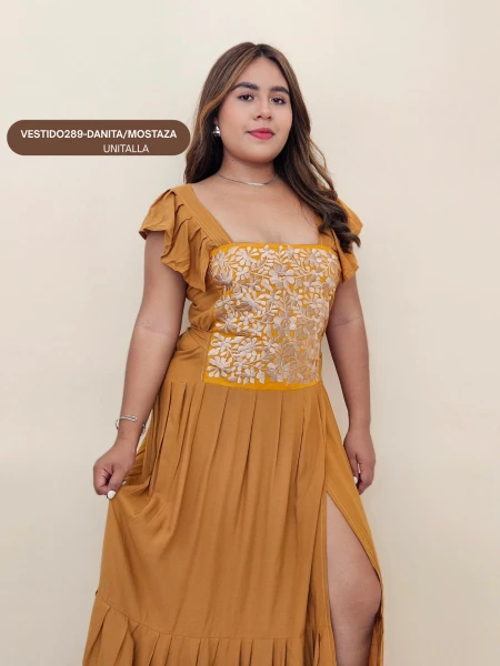 VESTIDO289-DANITA/MOSTAZA