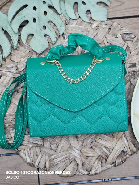 BOLSO-101 CORAZONES/VERDES