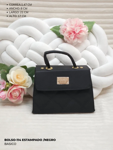 BOLSO-114 ESTAMPADO /NEGRO