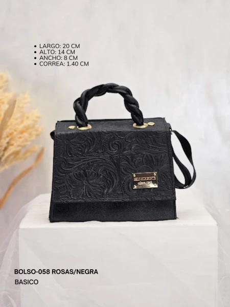 BOLSO-058 ROSAS/NEGRA