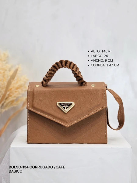 BOLSO-134 CORRUGADO /CAFE