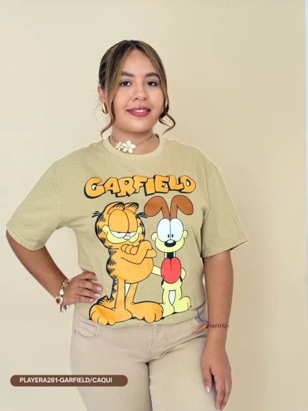 PLAYERA261-GARFIELD/CAQUI