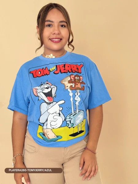 PLAYERA260-TOMYJERRY/AZUL