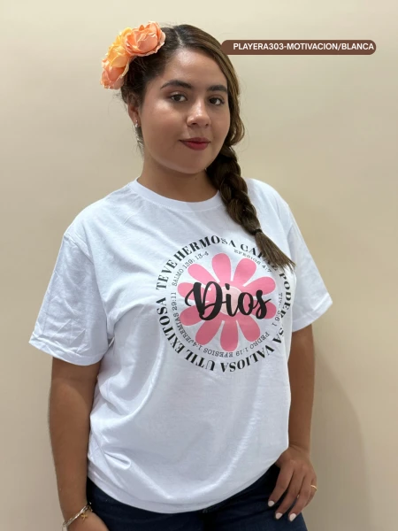 PLAYERA303-MOTIVACION/BLANCA