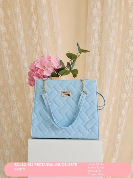 BOLSO-152 RECTANGULOS/CELESTE