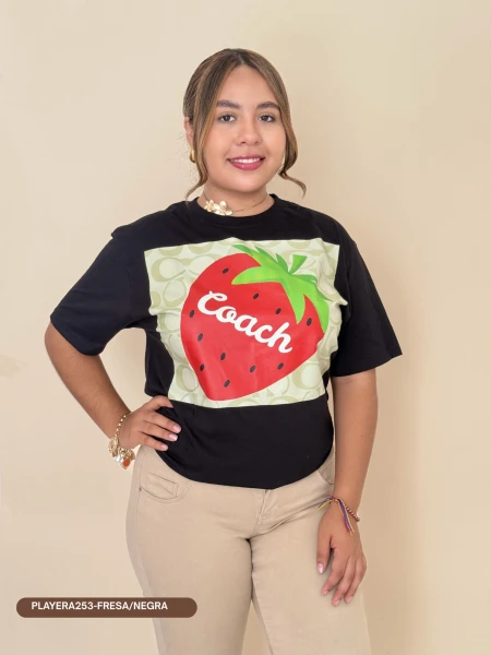 PLAYERA253-FRESA/NEGRA
