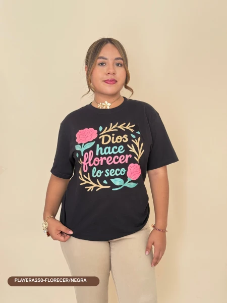 PLAYERA250-FLORECER/NEGRA