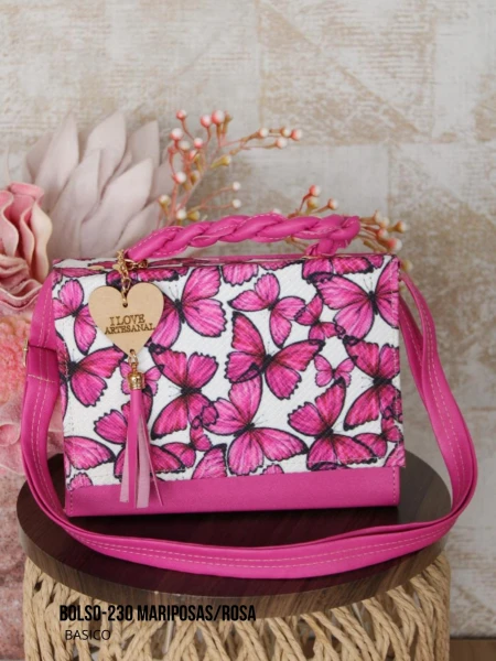 BOLSO-230 MARIPOSAS/ROSA