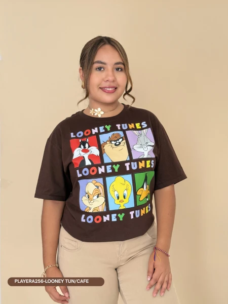 PLAYERA256-LOONEY TUN/CAFE
