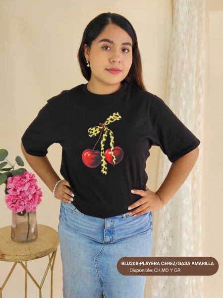 BLU208-PLAYERA CEREZ/GASA AMARILLA