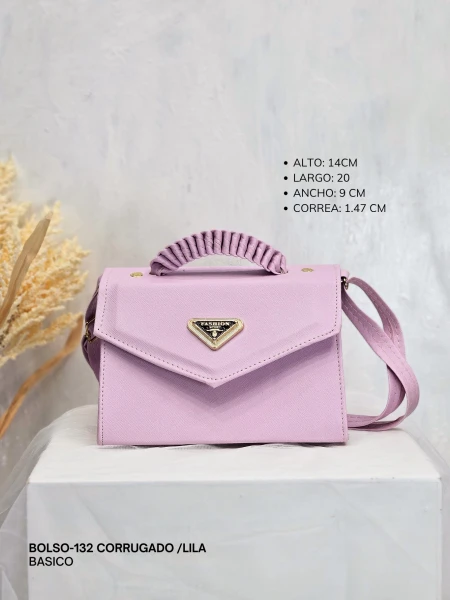 BOLSO-132 CORRUGADO /LILA