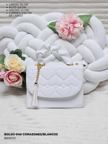 BOLSO-040 CORAZONES/BLANCOS