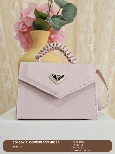 BOLSO-131 CORRUGADO /ROSA