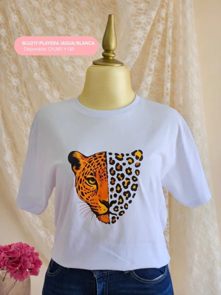 BLU217-PLAYERA JAGUA/BLANCA