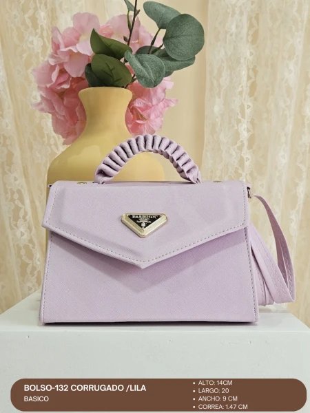 BOLSO-132 CORRUGADO /LILA