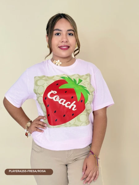 PLAYERA255-FRESA/ROSA