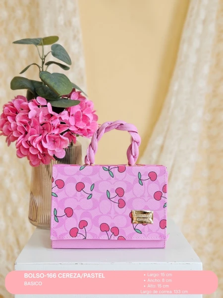 BOLSO-166 CEREZA/PASTEL