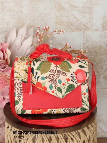 BOLSO-232 AZUCENA/NARANJA