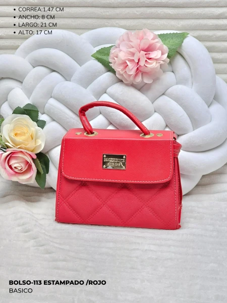 BOLSO-113 ESTAMPADO /ROJO