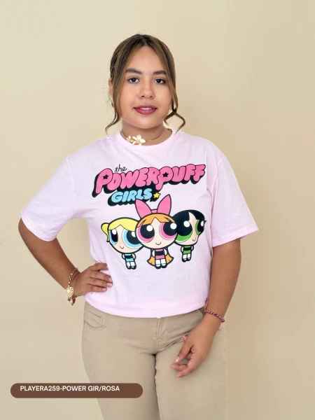 PLAYERA259-POWER GIR/ROSA