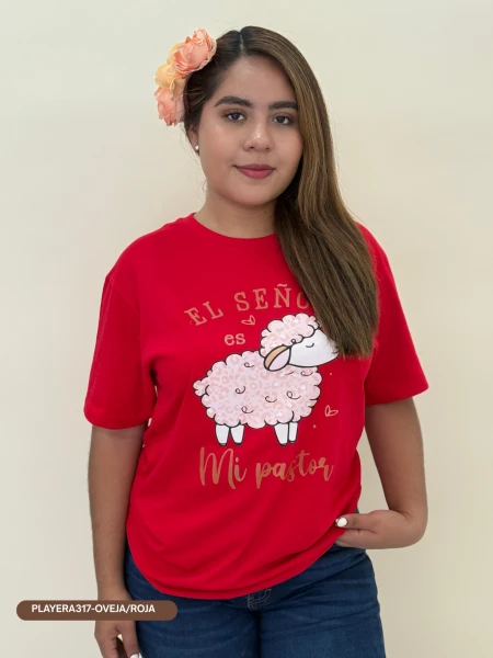 PLAYERA317-OVEJA/ROJA