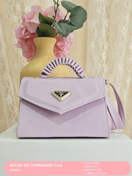 BOLSO-132 CORRUGADO /LILA