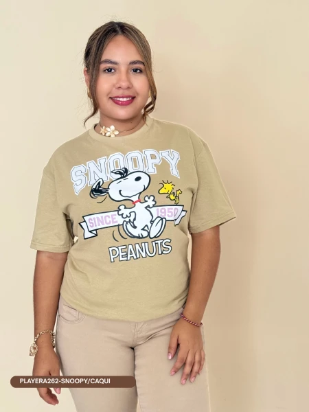PLAYERA262-SNOOPY/CAQUI