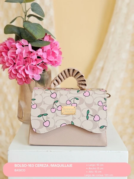 BOLSO-163 CEREZA /MAQUILLAJE