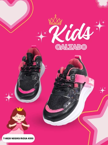 T-0020 NEGRO/ROSA KIDS