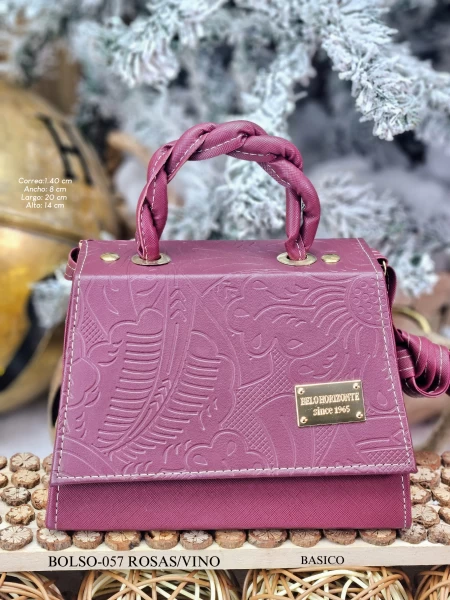 BOLSO-057 ROSAS/VINO