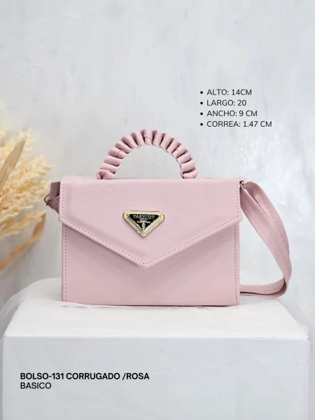 BOLSO-131 CORRUGADO /ROSA