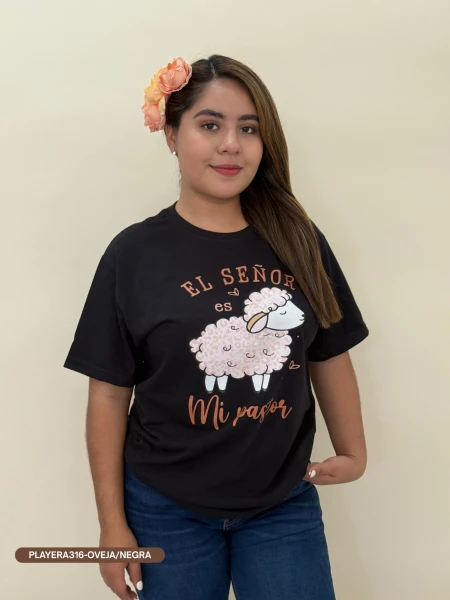 PLAYERA316-OVEJA/NEGRA