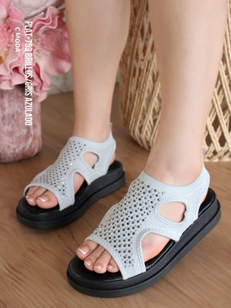 PLAT-753 TEJIDO CRISTAL/GRIS