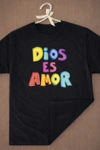 PLAYERA544-DIOS ES AMOR/NEGRA