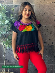 BLUSA399-MARU FLORE/NEGRA