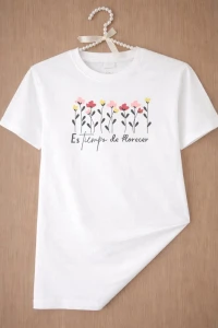 PLAYERA540-FLORES/BLANCA