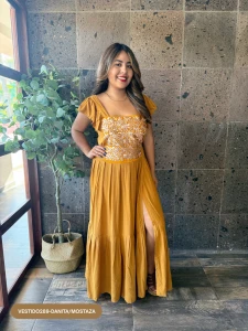 VESTIDO289-DANITA/MOSTAZA