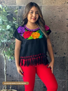 BLUSA399-MARU FLORE/NEGRA