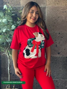 PLAYERA425-PERRITO/ROJO