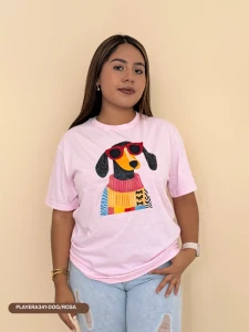 PLAYERA341-DOG/ROSA