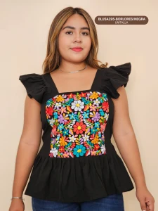 BLUSA295-BORLORES/NEGRA