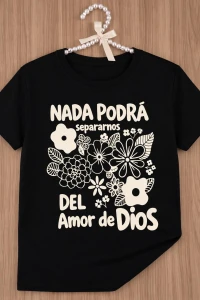 PLAYERA546-FLORES DIVIN/NEGRA
