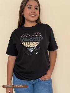 PLAYERA331-LOVE/NEGRA