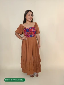 VESTIDO345-RUMINA/CAMEL