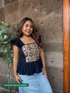BLUSA408-LISSA/AZUL MARINO