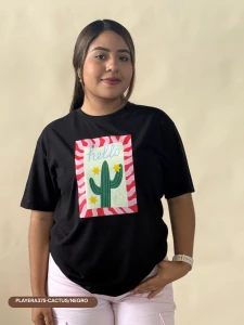 PLAYERA375-CACTUS/NEGRO
