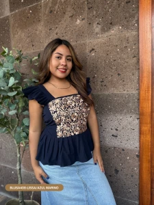 BLUSA408-LISSA/AZUL MARINO