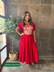 VESTIDO287-ADELITA/ROJO