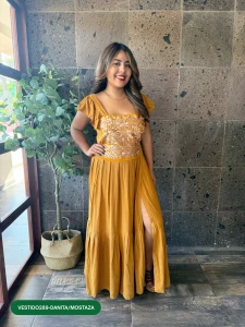 VESTIDO289-DANITA/MOSTAZA